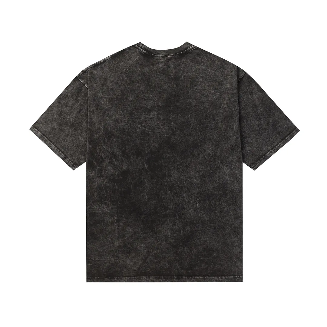 Saint Michael Series Round Neck Distressed Short Sleeves Style No.: 3112P116 Color: Washed Black Size: S M L XL